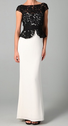 6 Marchesa Notte Column Gown with Lace Bodice