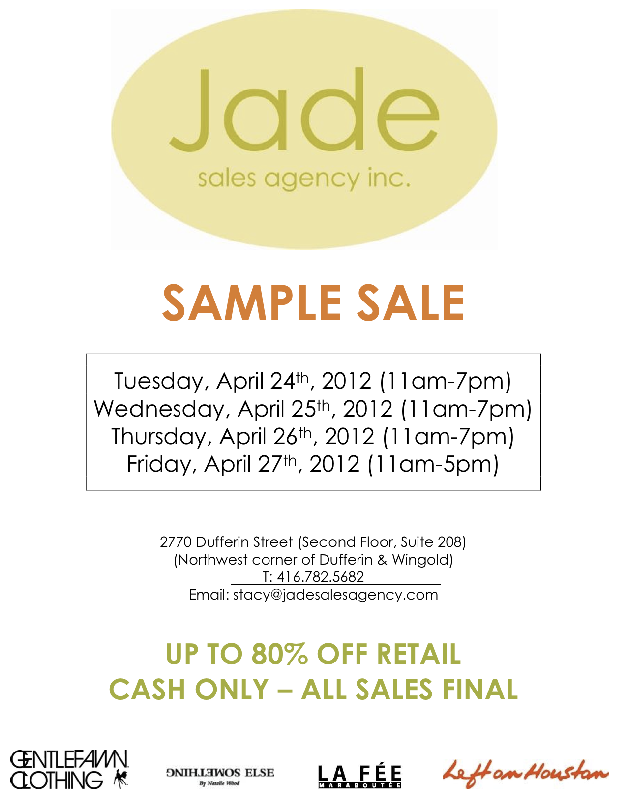 SAMPLE SALE FLYER